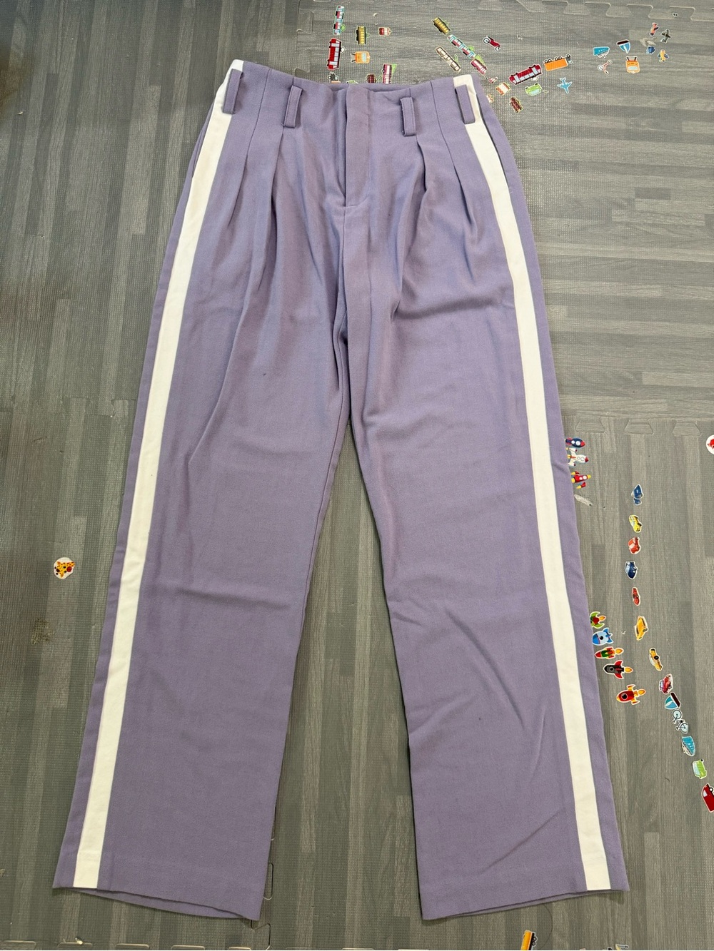 Urban Revivo women’s purple straight leg pants with side strips